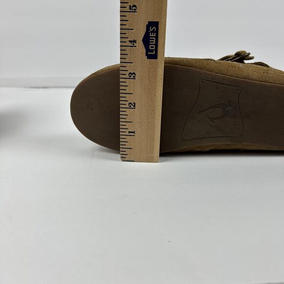 OluKai Womens Sz 7 Ola Hou Shearling Tan Suede Ankle Boot Slipper Slip On Warm - Picture 11 of 14